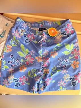 The Children’s Place Light Blue Tropical Floral Swim Shorts